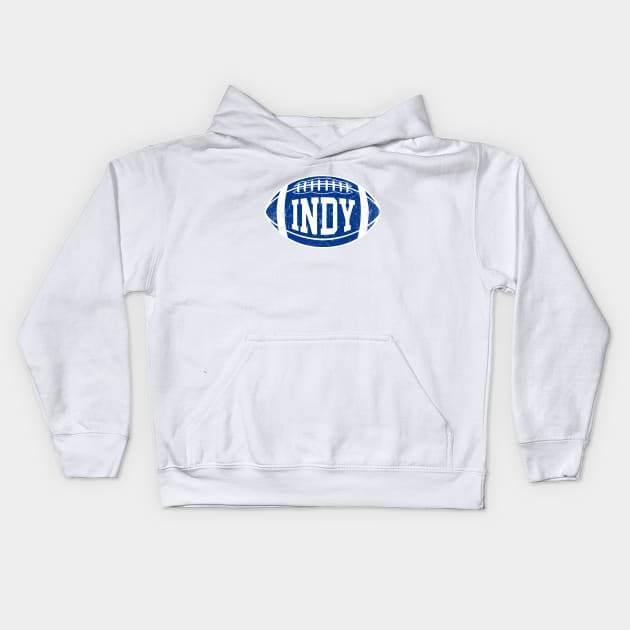 INDY Retro Football - White Kids Hoodie by KFig21